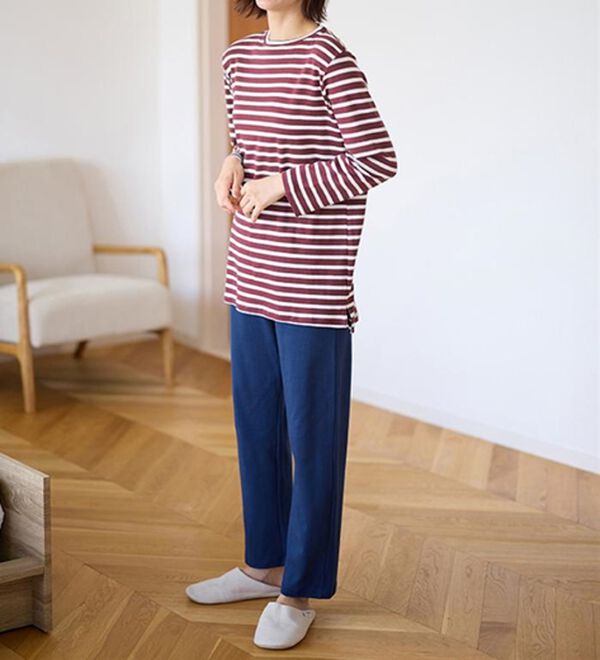 LAVIENNE（ラヴィエンヌ）の「【とろける肌心地】綿１００％あったかスムースパジャマ（パジャマ・ルームウェア）」｜詳細画像