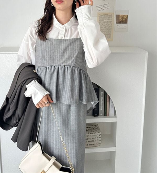 GeeRA（ジーラ）の「楽ちん！ペプラムキャミワンピース（カットソーワンピース）」｜詳細画像