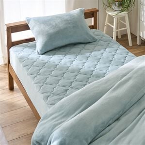 iellio（イエリオ）の「ふわふわフランネル素材の敷きパッド一体型ボックスシーツ＜あったか＞（ボックスシーツ・ベッドシーツ）」｜ブルーグレー