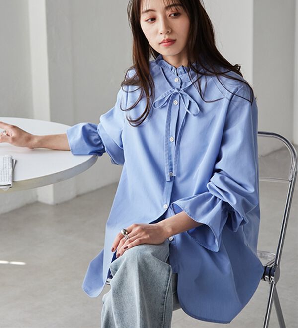 RANAN（ラナン）の「プチフリルリボン付きブラウス（ブラウス）」｜詳細画像