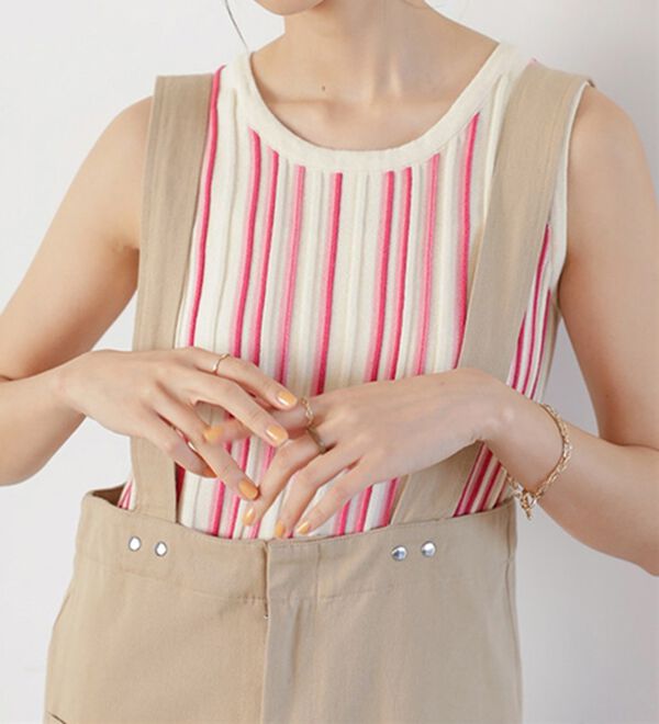 GeeRA（ジーラ）の「マルチストライプニットタンクトップ（タンクトップ・キャミソール）」｜詳細画像