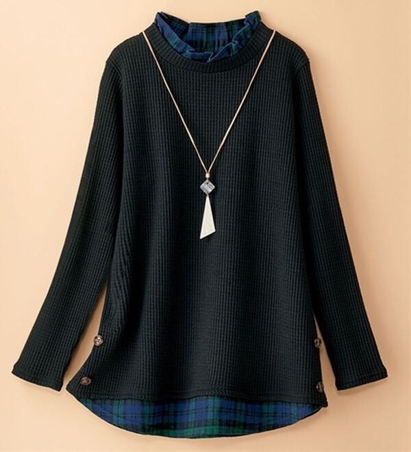 BELLUNA（ベルーナ）の「異素材重ね着風チュニック（チュニック）」｜詳細画像