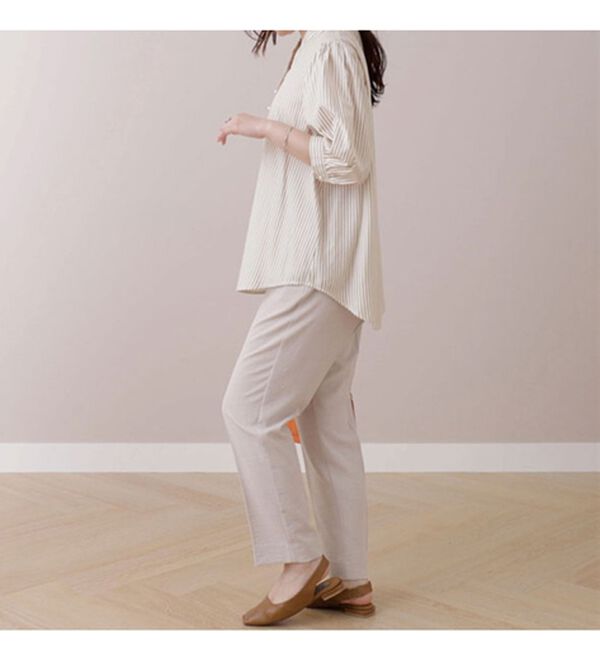 BELLUNA（ベルーナ）の「ストライプ素材パール使いブラウス（ブラウス）」｜詳細画像