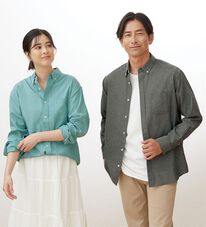 「＜シンプル＆プラス＞お手入れ簡単オックスフォードシャツ（メンズシャツ）」