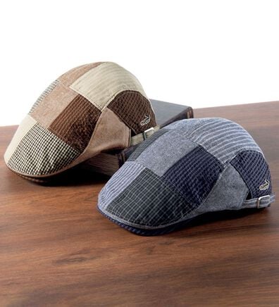 「＜クロコダイル＞播州織上品パッチワークハンチング（メンズ帽子）」