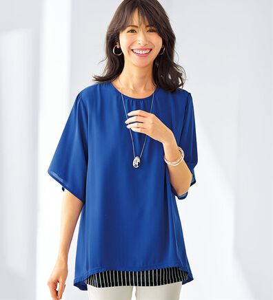 BELLUNA（ベルーナ）の「シフォン重ねレイヤードチュニック（チュニック）」