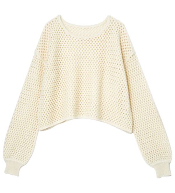 RANAN（ラナン）の「綿１００％メッシュ編ニットプルオーバー（ニット・セーター）」｜詳細画像