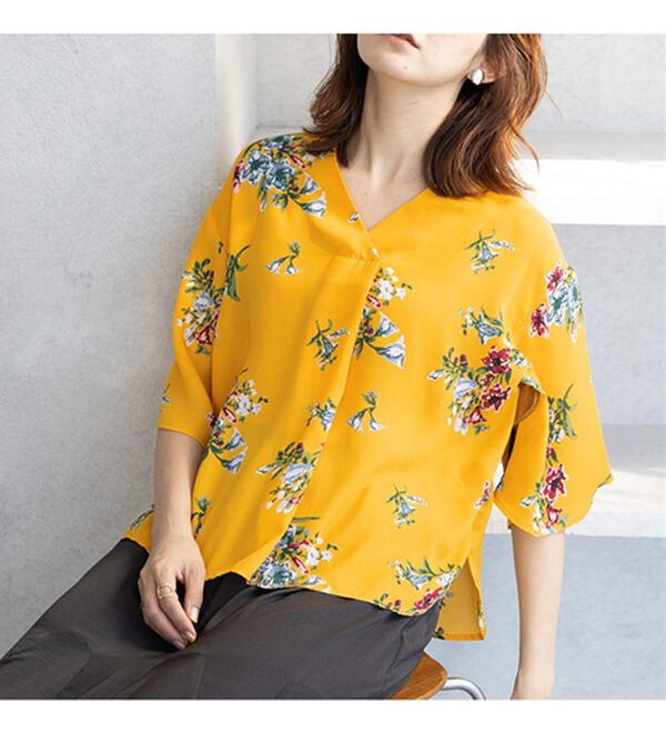 GeeRA（ジーラ）の「花柄フレアースリーブブラウス（ブラウス）」｜詳細画像