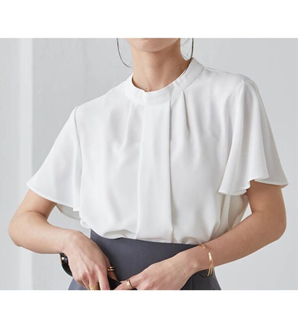 RANAN（ラナン）の「機能付タックデザインブラウス（ブラウス）」｜ホワイト