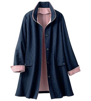 ルフラン（ルフラン）の「配色ピンソニック素材コート＜グラテル＞（ハーフコート）」｜ネイビー系