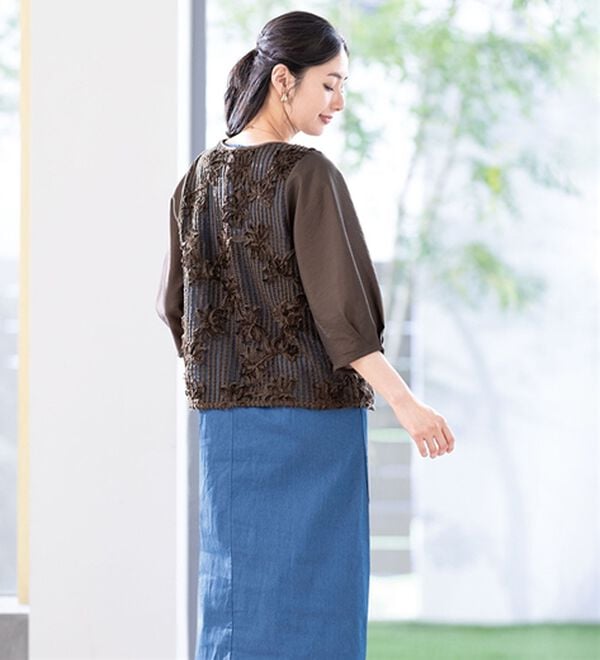 ルフラン（ルフラン）の「フラワーメッシュのブラウスジャケット（シャツ）」｜詳細画像