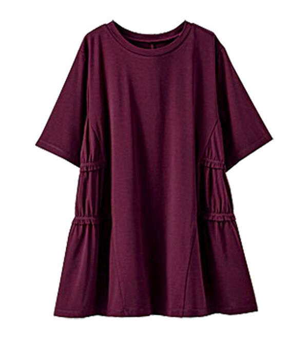 BELLUNA（ベルーナ）の「ヒンヤリ！サイドギャザー使いチュニック（チュニック）」｜詳細画像