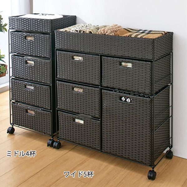 「ラタン調ランドリーチェスト（ランドリーラック・収納）」｜詳細画像