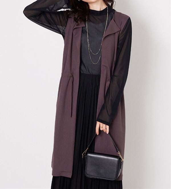 BELLUNA（ベルーナ）の「ドロスト使いポケット付ロングジレ（ジレ）」｜詳細画像