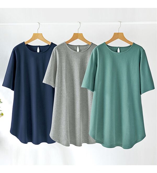 BELLUNA（ベルーナ）の「多機能！綿１００％かのこ素材フレアーチュニック（チュニック）」｜詳細画像