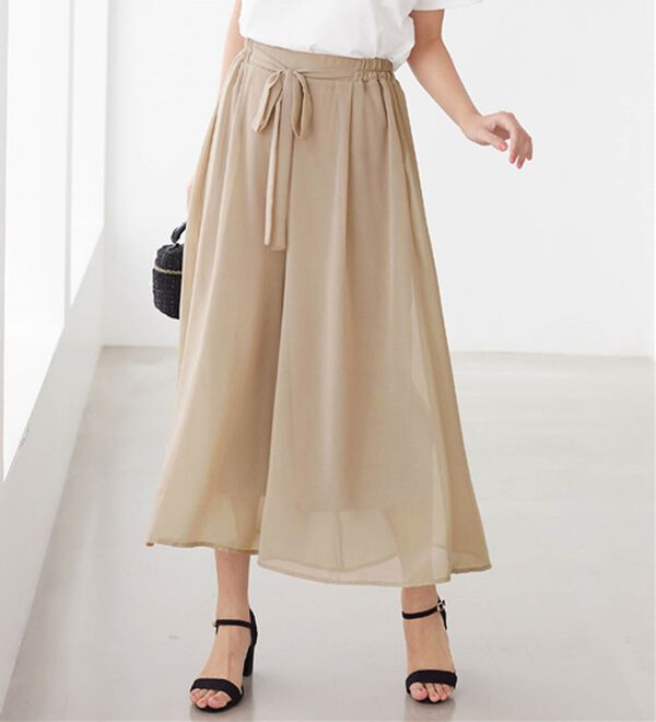 alotta（アロッタ）の「ふんわりシフォンワイドパンツ（ワイドパンツ・ガウチョ）」｜詳細画像