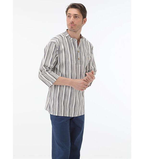 「ざっくり木綿のゆったりリラックスシャツ（メンズシャツ）」｜詳細画像