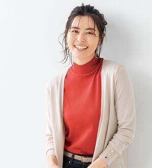 LAVIENNE（ラヴィエンヌ）の「【UVカット】綿１００％スリーブレスハイネックプルオーバー＜カラフルコットン＞（肌着・インナーウェア）」｜オレンジレッド