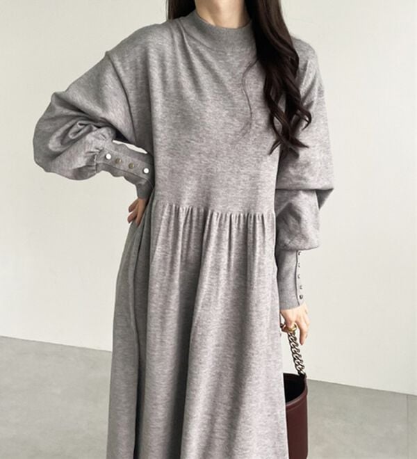 GeeRA（ジーラ）の「フィット＆フレアーニットワンピース（ニットワンピース）」｜詳細画像