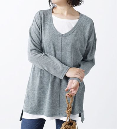 BELLUNA（ベルーナ）の「杢調素材レイヤード風チュニック（チュニック）」