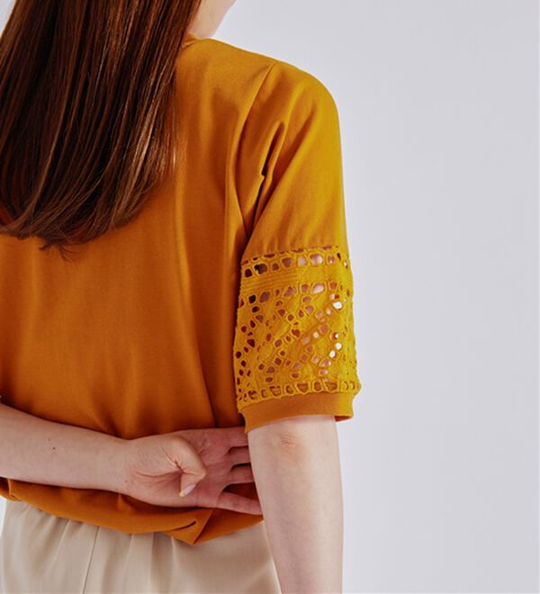 BELLUNA（ベルーナ）の「袖レース切替デザインプルオーバー（カットソー）」｜詳細画像