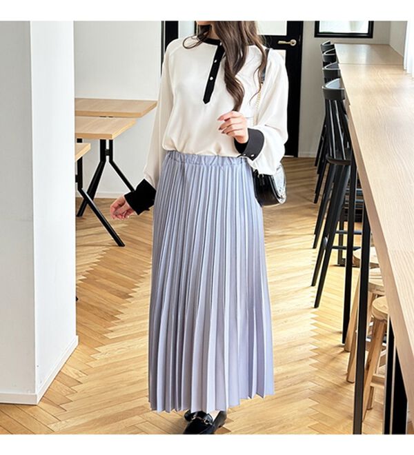 GeeRA（ジーラ）の「前後２ＷＡＹ配色デザインブラウス（ブラウス）」｜詳細画像