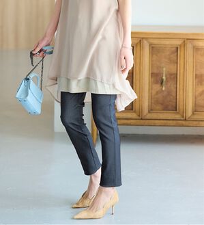 RANAN（ラナン）の「【4つの機能付】美脚フルレングスパンツ（フルレングスパンツ）」｜デニム調インディゴ