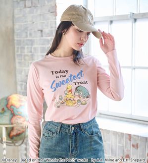 BELLUNA（ベルーナ）の「＜Ｄｉｓｎｅｙ>【プー】発砲プリント長袖Tシャツ（カットソー）」｜ライトピンク