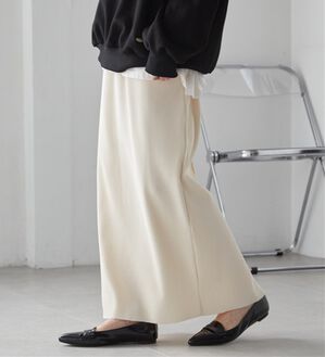 RANAN（ラナン）の「セルフカットリブロングナロースカート（ロングスカート）」｜アイボリー