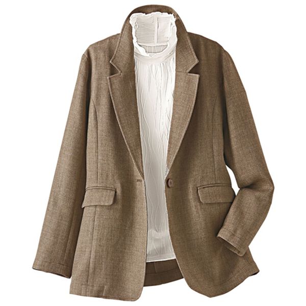 楽スタフィット＞ツイード調テーラードジャケット - ベルーナ