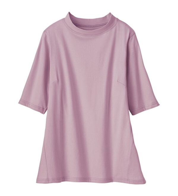 LAVIENNE（ラヴィエンヌ）の「綿１００％サイド切替スタンド衿Ｔシャツ（カットソー）」｜詳細画像