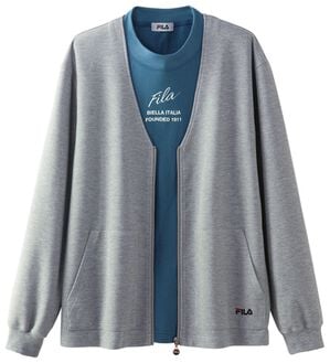 「＜フィラ＞ミラノリブカーデ＆Ｔシャツ（メンズＴシャツ）」｜杢グレー