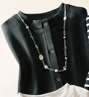 ルフラン（ルフラン）の「年中使える！前あき軽やかトレーナー（その他カーディガン）」｜黒