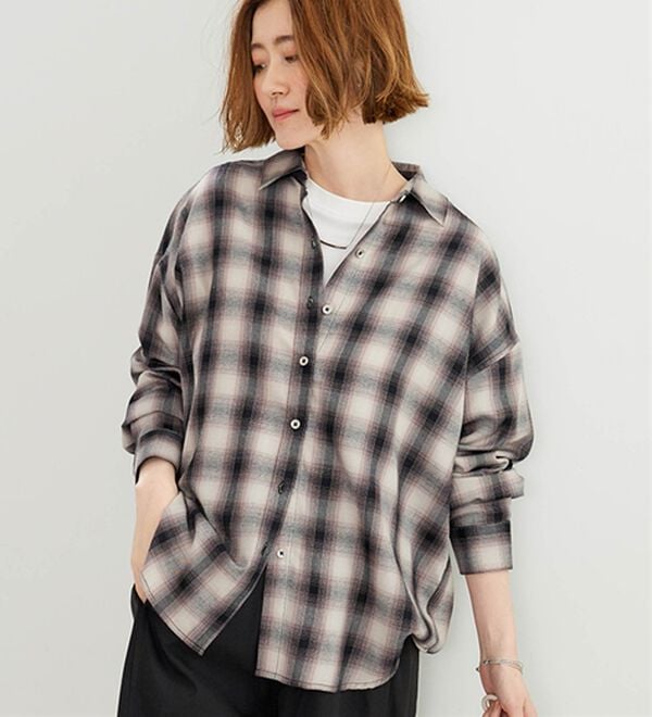 BELLUNA（ベルーナ）の「サラッと軽い！チェック柄シャツ（シャツ）」｜詳細画像