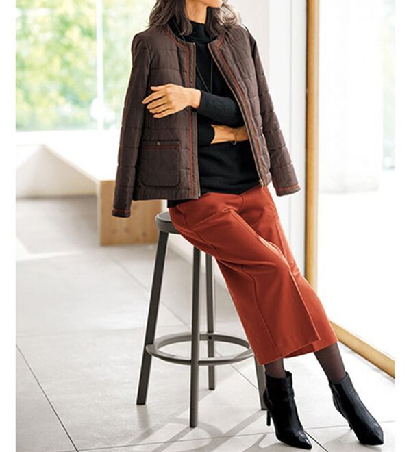 BELLUNA（ベルーナ）の「サマ見え（スーパーウォーム）ウール調センタープレスクロップドパンツ（クロップドパンツ）」｜詳細画像