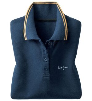 ルフラン（ルフラン）の「嬉しさ満載！かのこ長袖ポロシャツ（ポロシャツ）」｜ネイビー