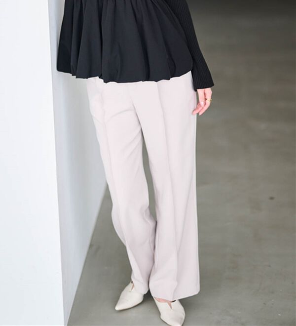 RANAN（ラナン）の「裏起毛美脚シルエットピンタックワイドパンツ（フルレングスパンツ）」｜詳細画像