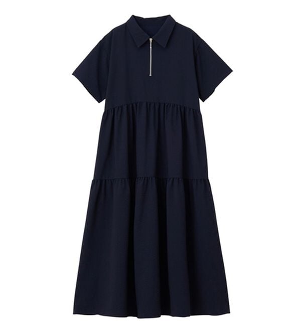 GeeRA（ジーラ）の「サッカーティアードハーフジップワンピース（その他ワンピース）」｜詳細画像