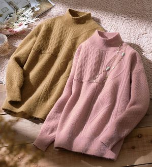 ルフラン（ルフラン）の「上質なベビーアルパカケーブルニット（ニット・セーター）」｜詳細画像