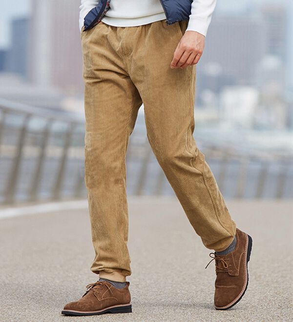 「【２本組】＜コムルヴァン・オム＞コーデュロイすっきりイージーパンツ（メンズフルレングスパンツ）」｜詳細画像