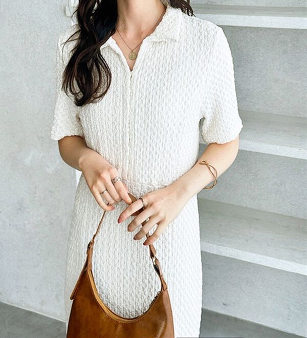 GeeRA（ジーラ）の「全骨格細見え！表面感素材マーメイドワンピース（その他ワンピース）」｜詳細画像