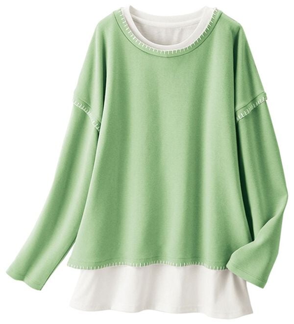 ルフラン（ルフラン）の「ステッチ使いアンサンブル（アンサンブル）」｜ライトグリーン系