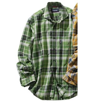 「＜ダンロップ・リファインド＞着心地快適ハイブリットリネンシャツ（メンズシャツ）」｜グリーン