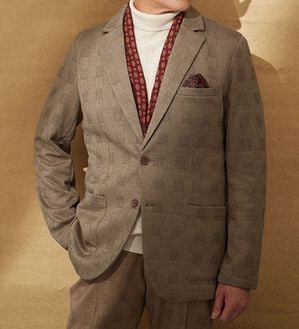 「お洒落に決まるウール調ジャケット（メンズジャケット）」｜ブラウン