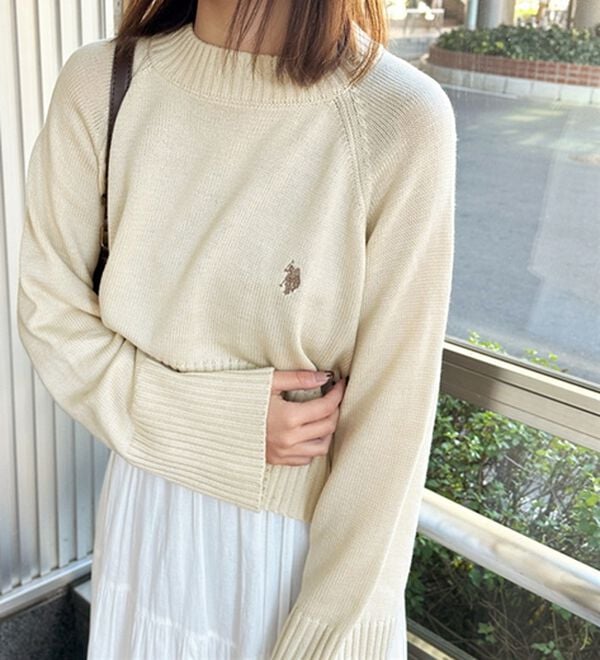 GeeRA（ジーラ）の「【ＵＳ．ＰＯＬＯ　ＡＳＳＮ】ショート丈ニット（ニット・セーター）」｜詳細画像