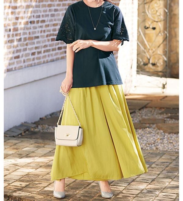 「【２色組】袖レースの体型カバーチュニック（チュニック）」｜詳細画像