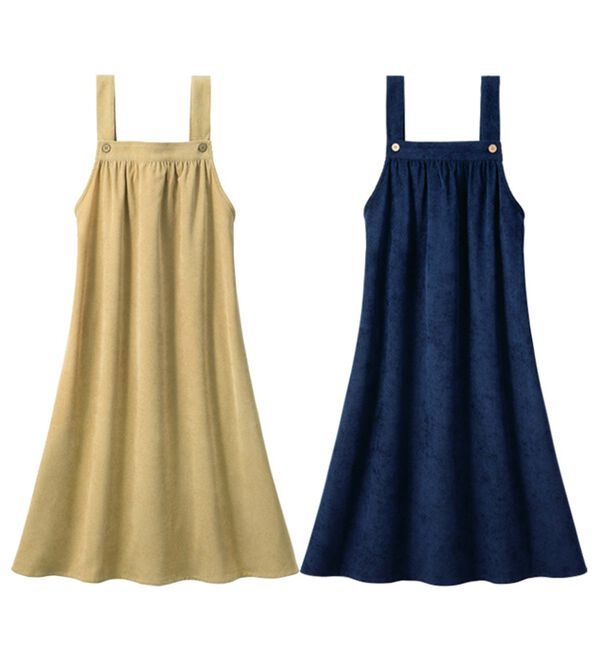ルフラン（ルフラン）の「【２色組】ほっこり素材のジャンスカエプロン（エプロン）」｜詳細画像