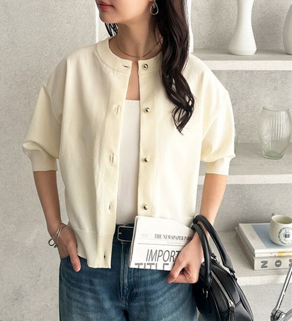 GeeRA（ジーラ）の「メタルボタンスポンディッシュカーディガン（ニットカーディガン）」｜詳細画像