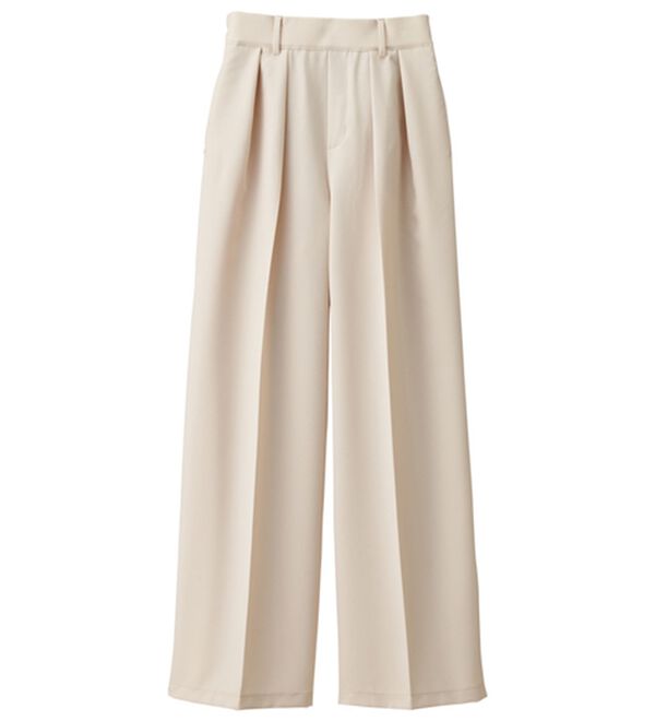 RANAN（ラナン）の「【選べる股下】きれい見え２タックワイドスラックス（ワイドパンツ・ガウチョ）」｜詳細画像