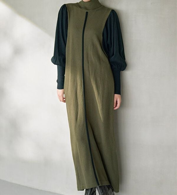 RANAN（ラナン）の「ボリューム袖アウトシームニットワンピース（ニットワンピース）」｜詳細画像